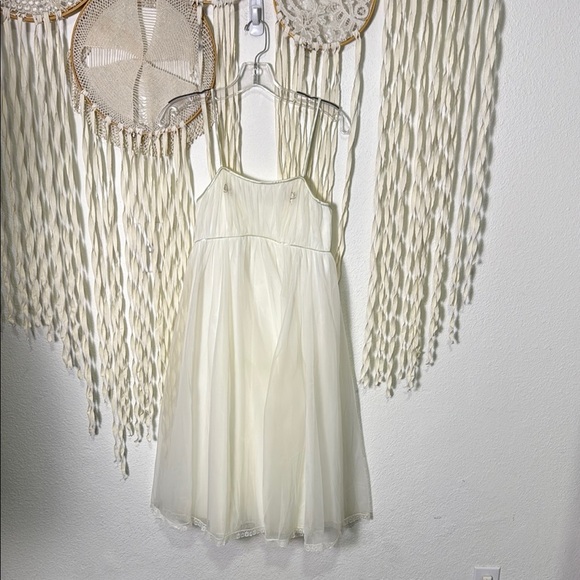 Vintage Claire Sandra by Lucie Ann Beverly Hills Ivory Ethereal Slip Dress XS - Picture 1 of 11